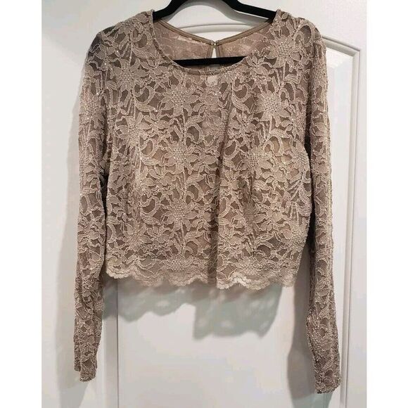 City Studio Gold Crop Top Blouse - Size 18W, NWOT Glitter Party Cocktail Date‎ - Picture 1 of 8